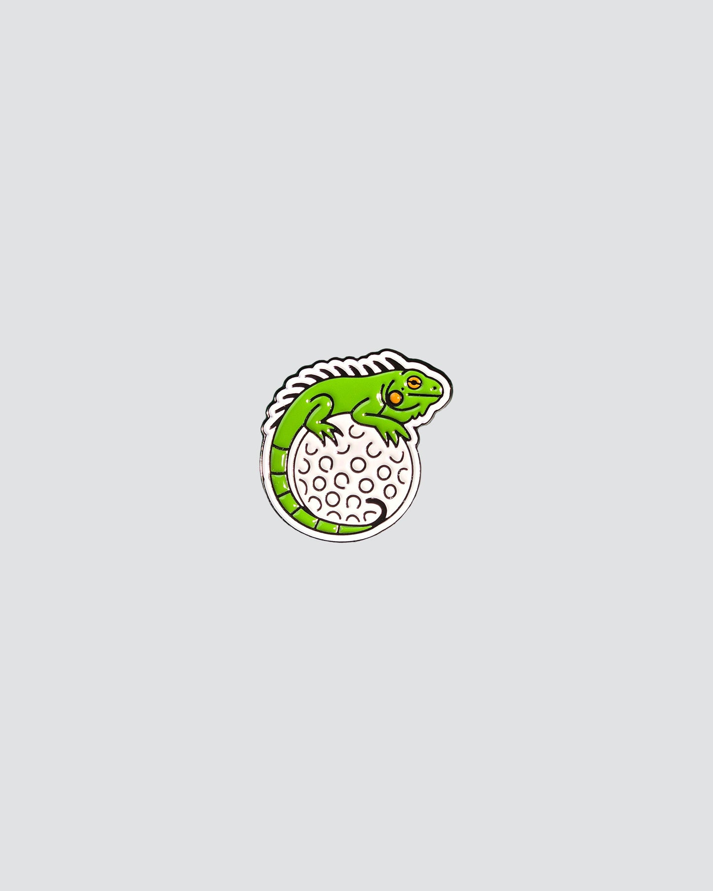 Iguana on a golf ball