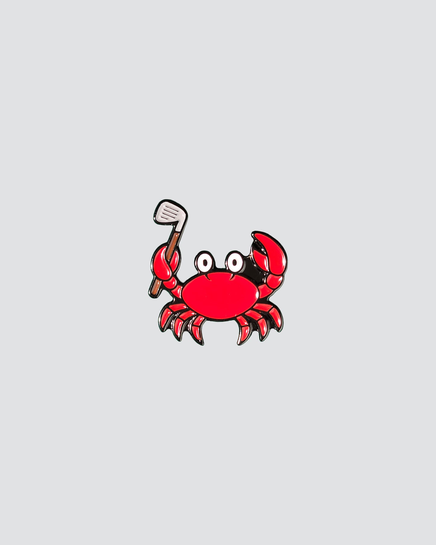 crab holding a golf iron
